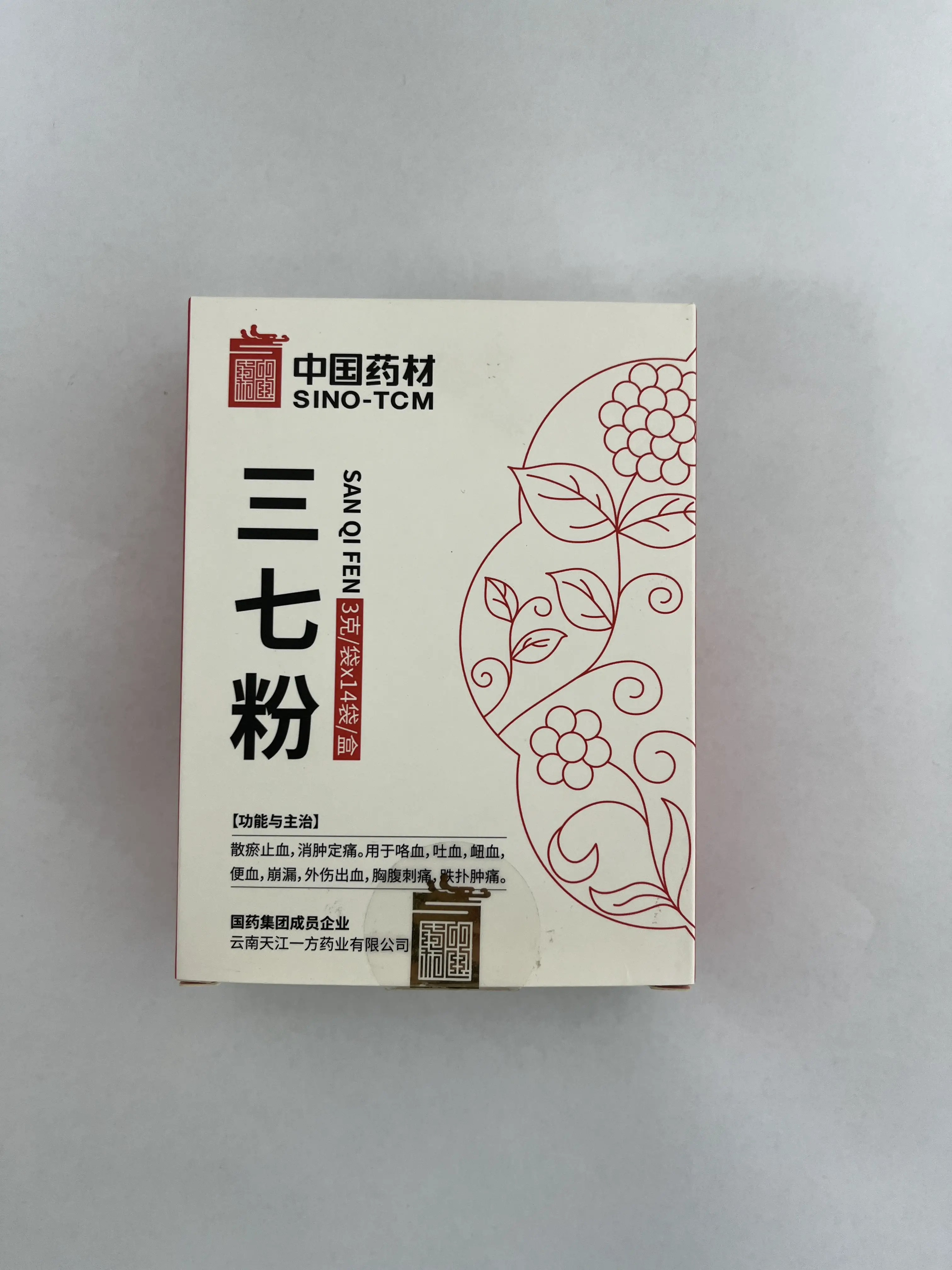 中国药材 三七粉 传统中药原料 3g / 袋 ×14 袋 / 盒
