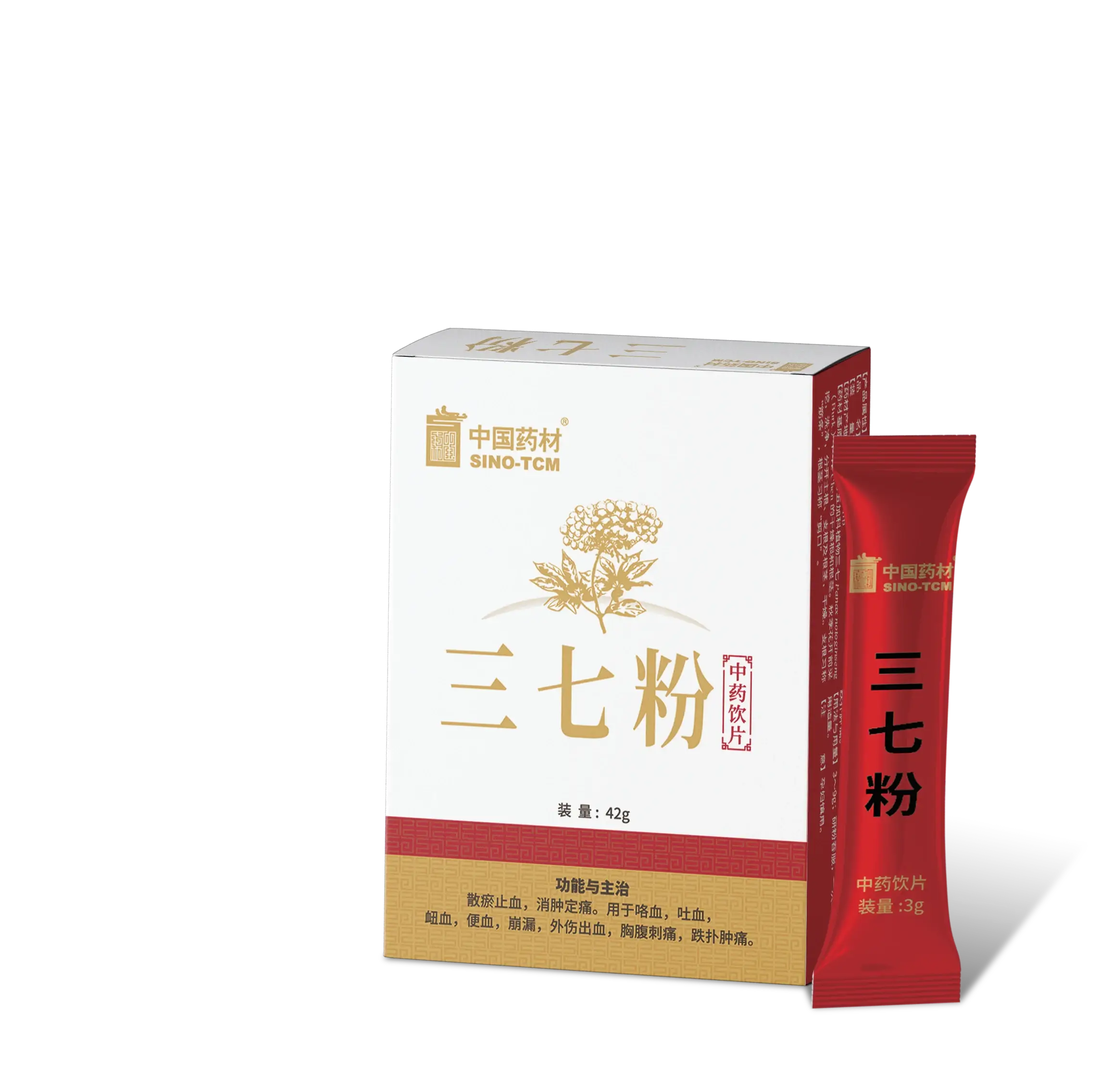 中国药材 三七粉 传统中药原料 3g / 袋 ×14 袋 / 盒